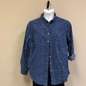Talbots Blue Patterned Button Down Shirt